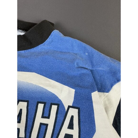 Vintage 90s Y2K Yamaha Motorsports Dirt Bike Long Sleeve Shirt Streetwear AOP T - Picture 9 of 16